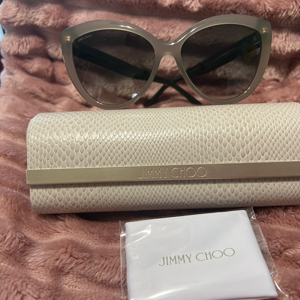 Jimmy Choo Taupe Cat-Eye Sunglasses
